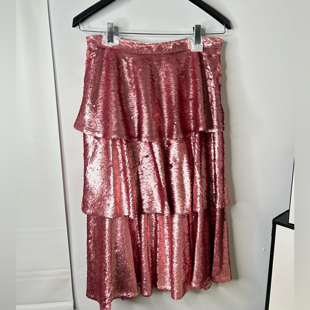 Rachel Parcell Pink Sequin Tiered Midi - Picture 12 of 17